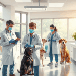 Equipe com veterinários experientes